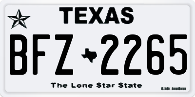 TX license plate BFZ2265