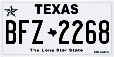 TX license plate BFZ2268