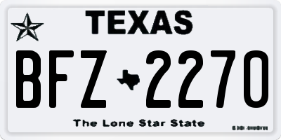 TX license plate BFZ2270