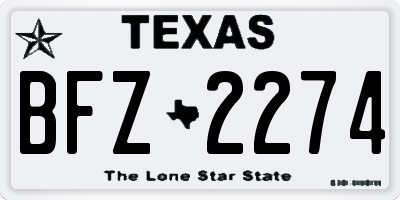 TX license plate BFZ2274