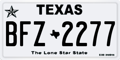 TX license plate BFZ2277
