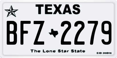 TX license plate BFZ2279