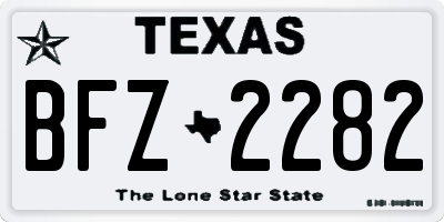 TX license plate BFZ2282