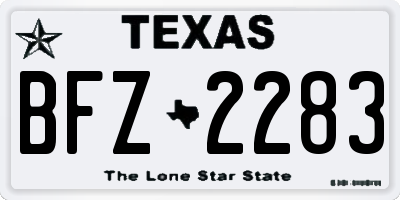 TX license plate BFZ2283