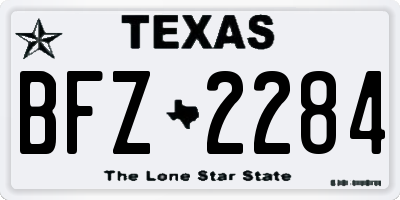 TX license plate BFZ2284