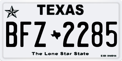 TX license plate BFZ2285