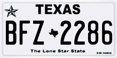 TX license plate BFZ2286