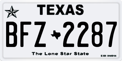 TX license plate BFZ2287