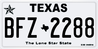 TX license plate BFZ2288