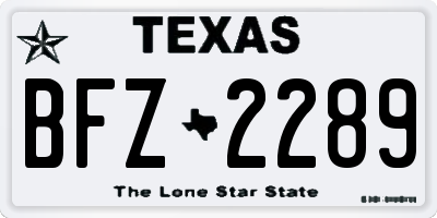 TX license plate BFZ2289