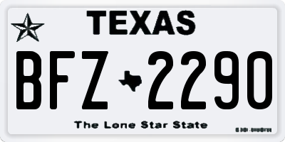 TX license plate BFZ2290