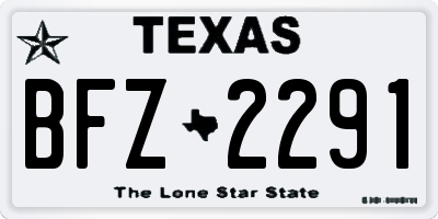 TX license plate BFZ2291