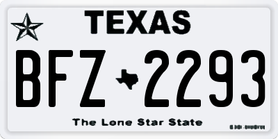 TX license plate BFZ2293