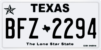 TX license plate BFZ2294