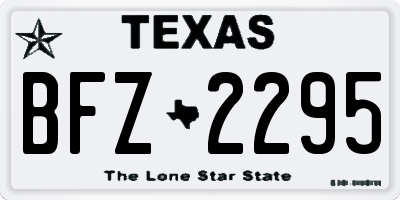 TX license plate BFZ2295
