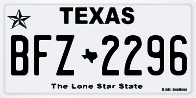 TX license plate BFZ2296