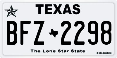 TX license plate BFZ2298