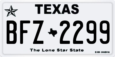 TX license plate BFZ2299