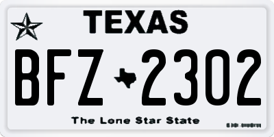TX license plate BFZ2302