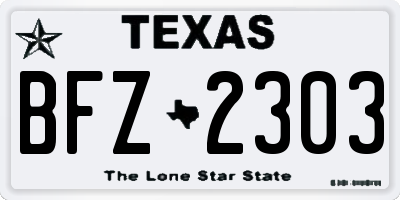 TX license plate BFZ2303