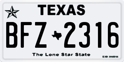 TX license plate BFZ2316