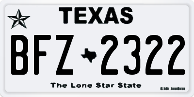 TX license plate BFZ2322