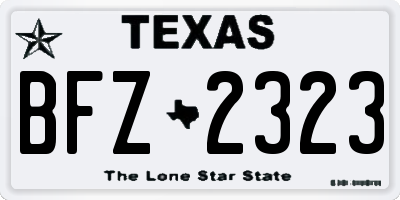 TX license plate BFZ2323