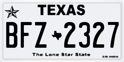TX license plate BFZ2327