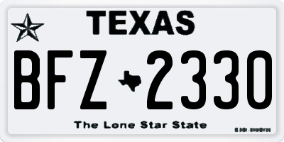 TX license plate BFZ2330