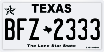 TX license plate BFZ2333