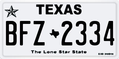TX license plate BFZ2334