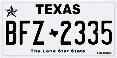 TX license plate BFZ2335