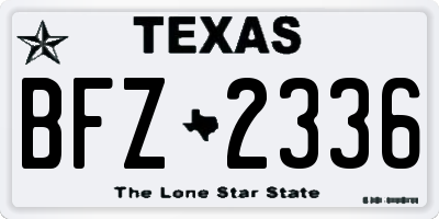 TX license plate BFZ2336