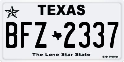 TX license plate BFZ2337