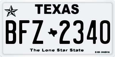 TX license plate BFZ2340