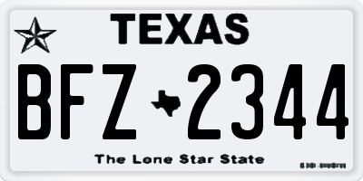 TX license plate BFZ2344