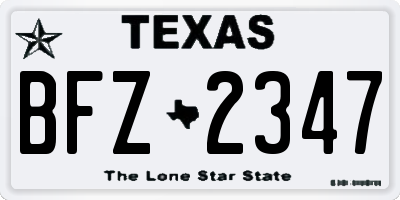 TX license plate BFZ2347