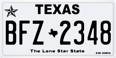 TX license plate BFZ2348