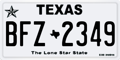 TX license plate BFZ2349