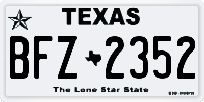 TX license plate BFZ2352