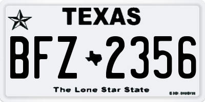 TX license plate BFZ2356