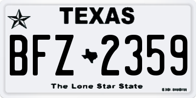 TX license plate BFZ2359