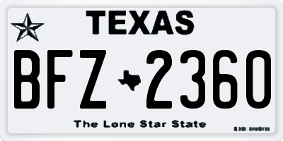 TX license plate BFZ2360