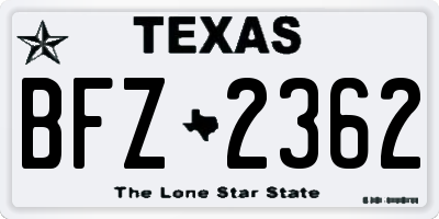 TX license plate BFZ2362
