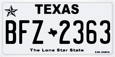 TX license plate BFZ2363