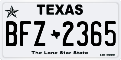 TX license plate BFZ2365