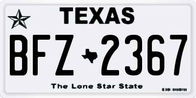 TX license plate BFZ2367
