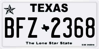 TX license plate BFZ2368