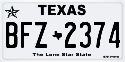 TX license plate BFZ2374