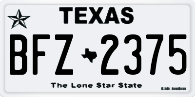 TX license plate BFZ2375